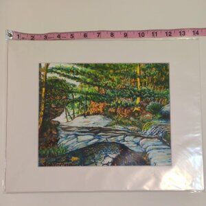 Archival Art Print Signed Matted 14x11 Top of Kaaterskill Falls Sharon Morthier